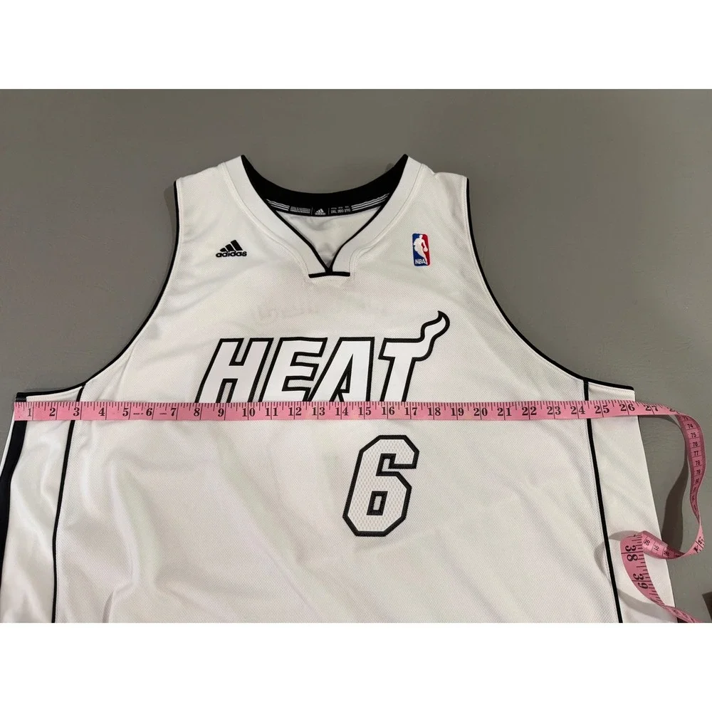 Adidas LeBron James Miami Heat NBA Jersey Mens 2XL‎ White  7679A 6